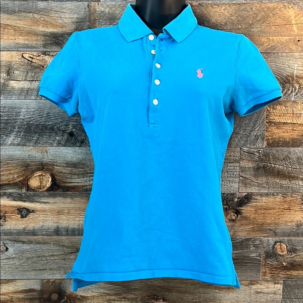 Vibrant Turquoise Polo Ralph Lauren Shirt in Very Good Condition